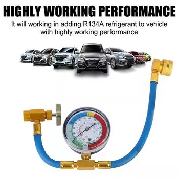 Трубка для заправки автомобильного хладагента Открытый клапан Трубка для заправки автомобильного кондиционера Инструменты для автомобильного кондиционера Шланг для заправки кондиционера фреоном r134a синий