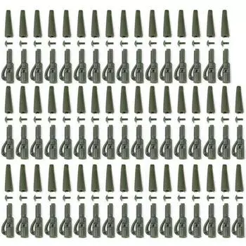 Трубки для оснастки для карпа на открытом воздухе, резиновые хвосты, рыболовные терминалы, рыболовные снасти, зажимы для свинца 50pcs