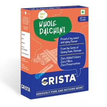 Трубочки CRISTA Whole Dalchini | Чистый Dalchini | Палочки корицы | Свежесть с фермы | Без добавления красителей и консервантов | Высокое содержание масла | 75 г