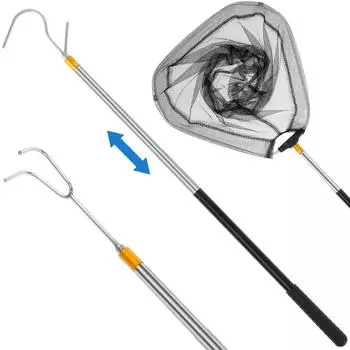 Грузовой захват для грузовиков 58,5 дюймов Телескопический стержень для извлечения грузового захвата для грузовиков Треугольные сетчатые карманные крючки 2025