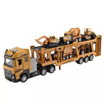 Truck Engineering Transport Toy Model Set With Sound Light And Opening Doors