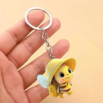 Трудолюбивая пчела 2D плоская акриловая подвеска для автомобильного зеркала модные аксессуары для дома подвесные сумки и украшения для ключей M