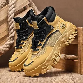 Трудовое страхование мужская обувь для альпинизма на открытом воздухе нескользящая и износостойкая рабочая спортивная толстая подошва усиление j новые дышащие ботинки Martin 39 хаки