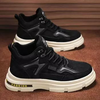 Трудовое страхование мужская обувь осенняя строительная работа рабочая рабочая обувь водонепроницаемая и нескользящая толстая подошва износостойкая внутренняя высота в 39 серый