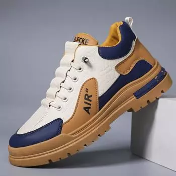 Трудовое страхование рабочие мужские туфли кожа поверхность повседневные доски обувь платформа повышение Forrest Gump папа модные туфли 39