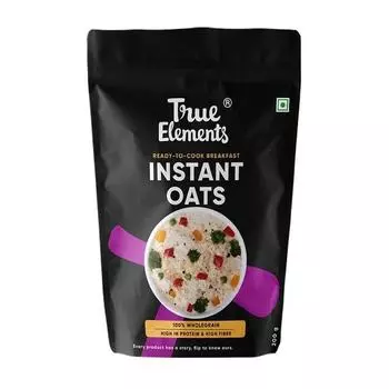 True Elements Цельные овсяные хлопья быстрого приготовления 200 г - Овес без глютена | Овес для похудения | Диетическое питание