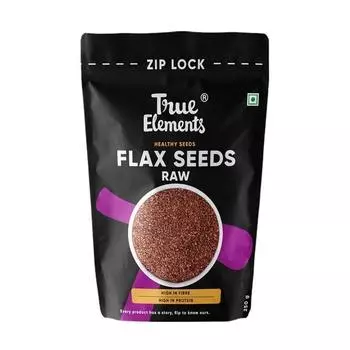 True Elements Flax Seeds 250 г - Alsi Seeds | Семена льна для роста волос | Сырые семена для еды | Источник железа и пищевых волокон | Источник железа