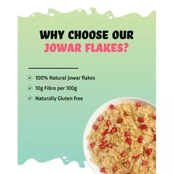 True Elements Jowar Flakes 450 г - Простые хлопья Jowar | Богатые клетчаткой хлопья Jowar | Просяные хлопья на завтрак | Полезные хлопья на завтрак