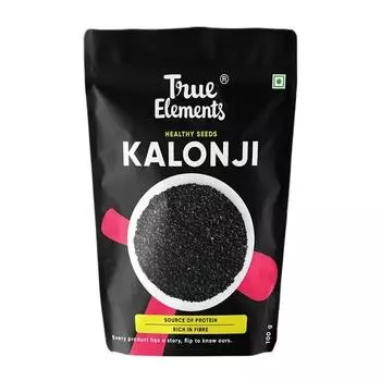 True Elements Kalonji Seeds 100 г - Семена черного тмина | Семена для роста волос | 100% натуральный | Кулинарная специя | Польза для здоровья | Без глютена