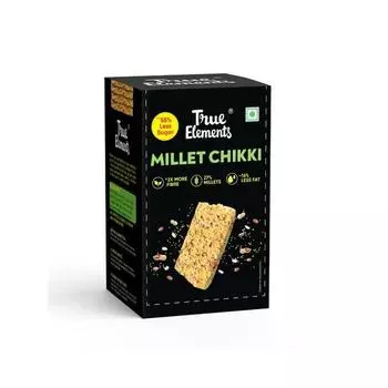 True Elements Millet Chikki с джаггери - арахис, просо и сырой мед | Мини-батончики | Без добавления консервантов и красителей (12 штук по 20 г 240 г)