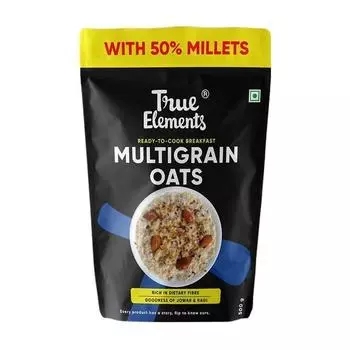 True Elements Multigrain Oats 500 г - Jowar and Ragi | Овсянка | Овес для похудения | Богатый завтрак из проса | Здоровый завтрак