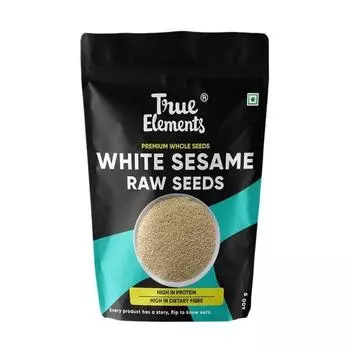 True Elements Raw White Sesame Seeds 400 г - 100% чистый и натуральный белый кунжут | Семена кунжута Safed Til для еды | Индийские специи на каждый день