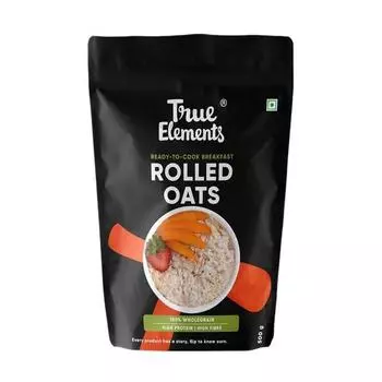 True Elements Rolled Oats 500 г — овсяные хлопья для контроля веса | Питательный завтрак | Безглютеновый овсяный комбо | Завтрак с высоким содержанием клетчатки