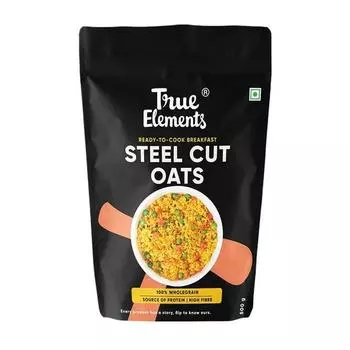 True Elements Steel Cut Oats 500 г — овсяные хлопья для похудения | Овес без сахара | Здоровый завтрак | 100% цельное зерно | Овес, подходящий для диабетиков