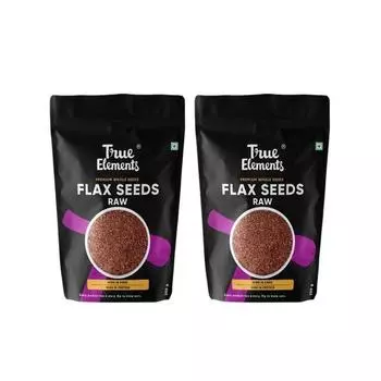 True Elements Сырые семена льна (250 г * Упаковка из 2 шт.) | Семена Альси | Семена льна для роста волос | Сырые семена для еды | Богаты белком