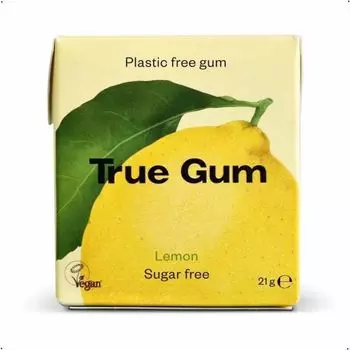 True Gum TRG021LE Лимон 21 гОсобенности - Не содержит пластика (основа жевательной резинки и упаковка) - Основа жевательной резинки изготовлена из натуральных материалов. Особенности - Не содержит пластика (основа жевательной резинки и упаковка) - грамм 1