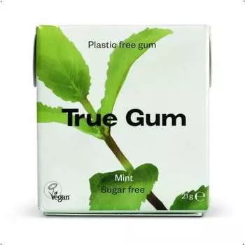 True Gum TRG021MT Мята 21 гОсобенности - Не содержит пластика (основа жевательной резинки и упаковка) - Основа жевательной резинки изготовлена из натурального материала. Особенности - Не содержит пластика (основа жевательной резинки и упаковка) - грамм 1