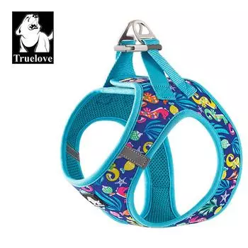 Truelove Pet Harness Soft Air Mesh Регулируемый светоотражающий жилет для домашних животных для мелких и средних пород Регулируемая шлейка для собак TLH3016 L