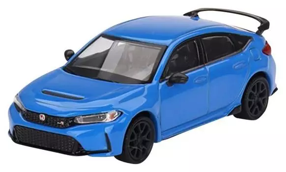 TrueScale Miniatures MINI GT 1/64 Honda Civic Type R 2023 Boost Blue Pearl Правый руль Готовый продукт