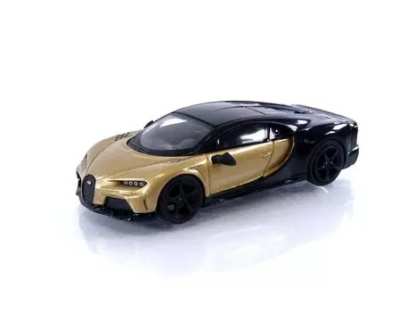 TrueScale Miniatures MINI GT Bugatti Chiron Super Sports Gold Hand Finished Product 1/64 (Left Drive)