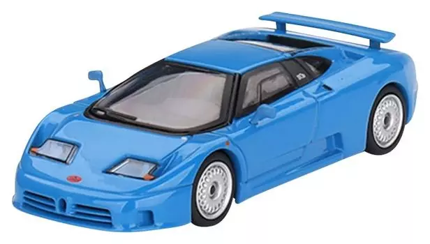 TrueScale Miniatures MINI GT Bugatti EB110 GT Blue Bugatti с левой ручкой, готовый продукт 1/64
