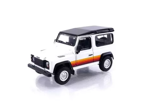 TrueScale Miniatures MINI GT Land Rover Defender 90 Wagon White Hand Finished Product 1/64 (Left Drive) MGT00378-L