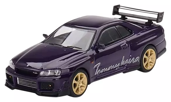 TrueScale Miniatures MINI GT Nissan Skyline R34 Tommy Kaira Midnight Purple Right Handle Готовый продукт 1/64 GT-R Rz