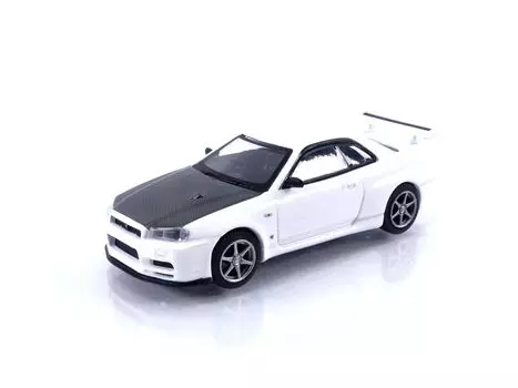 TrueScale Miniatures MINI GT Nissan Skyline R34 V Spec II N1 Белый Готовый продукт 1/64 GT-R (Правая ручка) белый