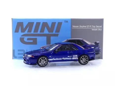 TrueScale Miniatures MINI GT Nissan Skyline VR32 Top Secret Metallic Blue Right Handle Готовый продукт 1/64 GT-R синий