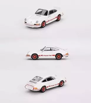 TrueScale Miniatures MINI GT Porsche 911 Carrera RS Grand Prix Livery Left Handle Finished Product 1/64 2.7 White/Red