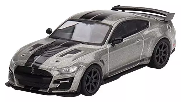 TrueScale Miniatures MINI GT Shelby GT500 SE Wide Body Pepper Gray Metallic Left Handle Finished Product 1/64