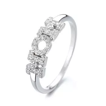 Trumium 100% стерлингового серебра 925 пробы MOM кольцо циркон буквы кольца для женщин ювелирные украшения день рождения подарок на день матери бесплатная гравировка 6 серебряный