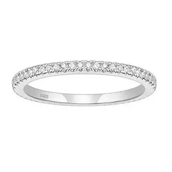 Trumium 2 мм настоящее обручальное кольцо из стерлингового серебра S925 с кубическим цирконием, полная вечность, составные обручальные кольца для женщин и девушек, подарки 6 золотой