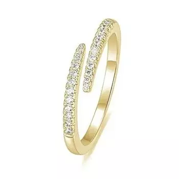 Trumium Cute Gold Silver Color Rings for Women Opening Adjustable Finger Ring Wedding Jewelry Gift Couple Rings 5 серебряный