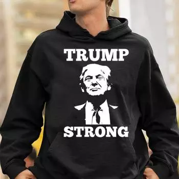 Толстовка Трампа Strong 2024 Президент Сделай Америку снова великой Слоган Длинный рукав Мужская толстовка с капюшоном Уличная одежда S