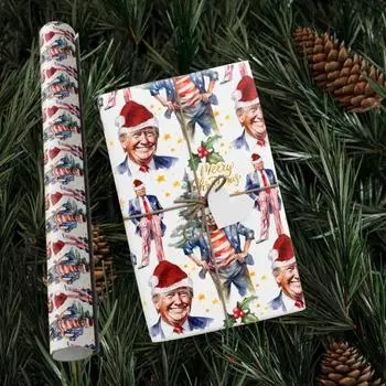 Trump Wrapping Paper Christmas President Trump Gift Wrap Christmas Trump Printed Packaging Paper 76x91CM