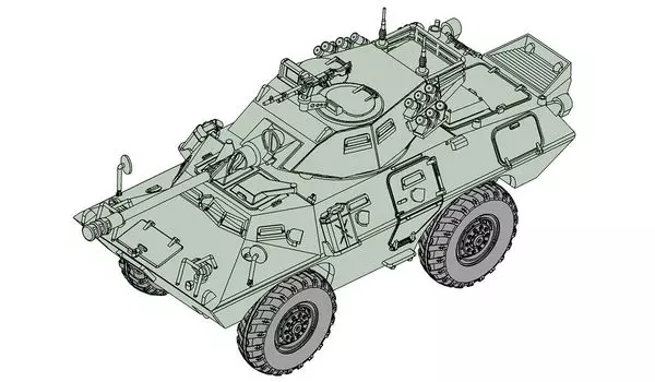 Trumpeter Commando Armored Vehicle with 90mm Cockerill Plastic Model Kit 07443 1/72 LAV-150 Gun, (Combat Vehicle)