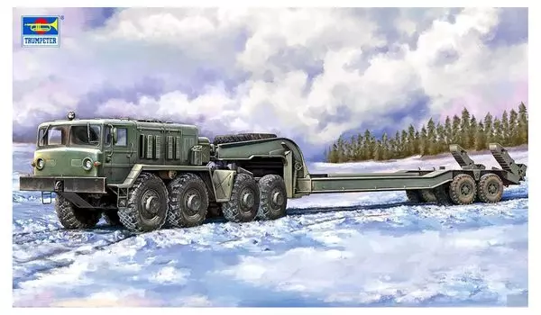 Trumpeter Трактор ЧМЗАП 5247Г Пластиковая Модель 07194 1/72 МАЗ-537Г и Полуприцеп