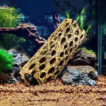 Trunk Shape Shrimp Hiding Cave Simulation Shrimp Shelter Shrimp Spawning Hole Fish Tank жёлтый