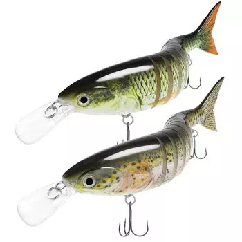 TRUSCEND Bass Trout Fishing Lure Swimbait Медленно тонущий Bionic Swimming Lure Bass Freshwater Saltwater Bass Realistic Fishing Lure Kit Multi-Joint