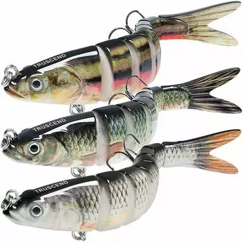 TRUSCEND Joint Fishing Lure 27 г Набор из 3 реалистичных приманок для ловли пескаря в соленой и пресной воде. Сибас, голубая рыба, испанская макрель и