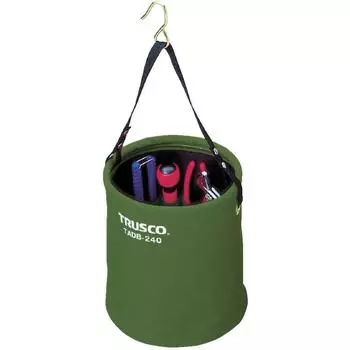 TRUSCO Bucket with x Olive Electrician s Attachment, 270 300mm, Drab, TADB-270-OD