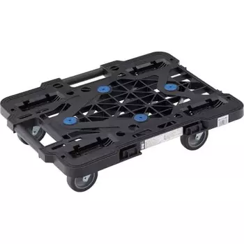 TRUSCO Flat Dolly, легкая, сетчатая тележка Route Van, 515 x 385, грузоподъемность: 100 кг, соединяемый и штабелируемый, все 4 колеса гибкие, черный MPK-500J-BK
