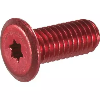 TRUSCO Hex Lobe Ultra Low Head Screw Aluminum Anodized Red M4 x 8 4 Pieces B194-0408