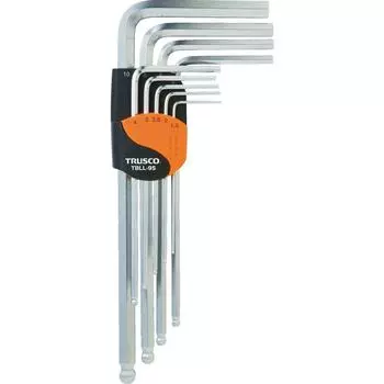 TRUSCO Long Ball Point Hex Wrench Set Set of 9 (Long Type) TBLL-9S серебряный