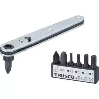 TRUSCO Offset Ratchet Driver Set of 7 TRD-417 E10S [Case Sale]