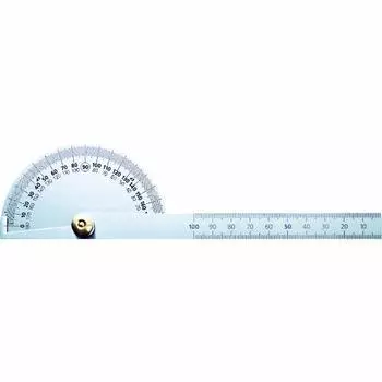TRUSCO Protractor Stainless Silver Finish Rod Total Length 204mm TP-19W