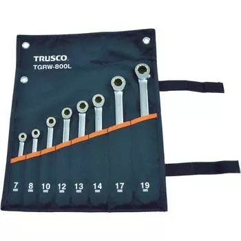 TRUSCO Ratchet Combination Wrench Set Set of 8 (Long Type) TGRW-800L