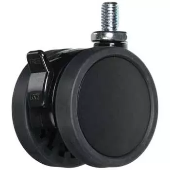 TRUSCO Screw-in Twin Wheel Caster Elastomer Wheel with Swivel Stopper 60 M10 TDES60-M10