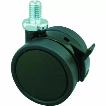 TRUSCO Screw-in Twin Wheel Caster Elastomer Wheel with Swivel Stopper 50 M8 TDES50-M8